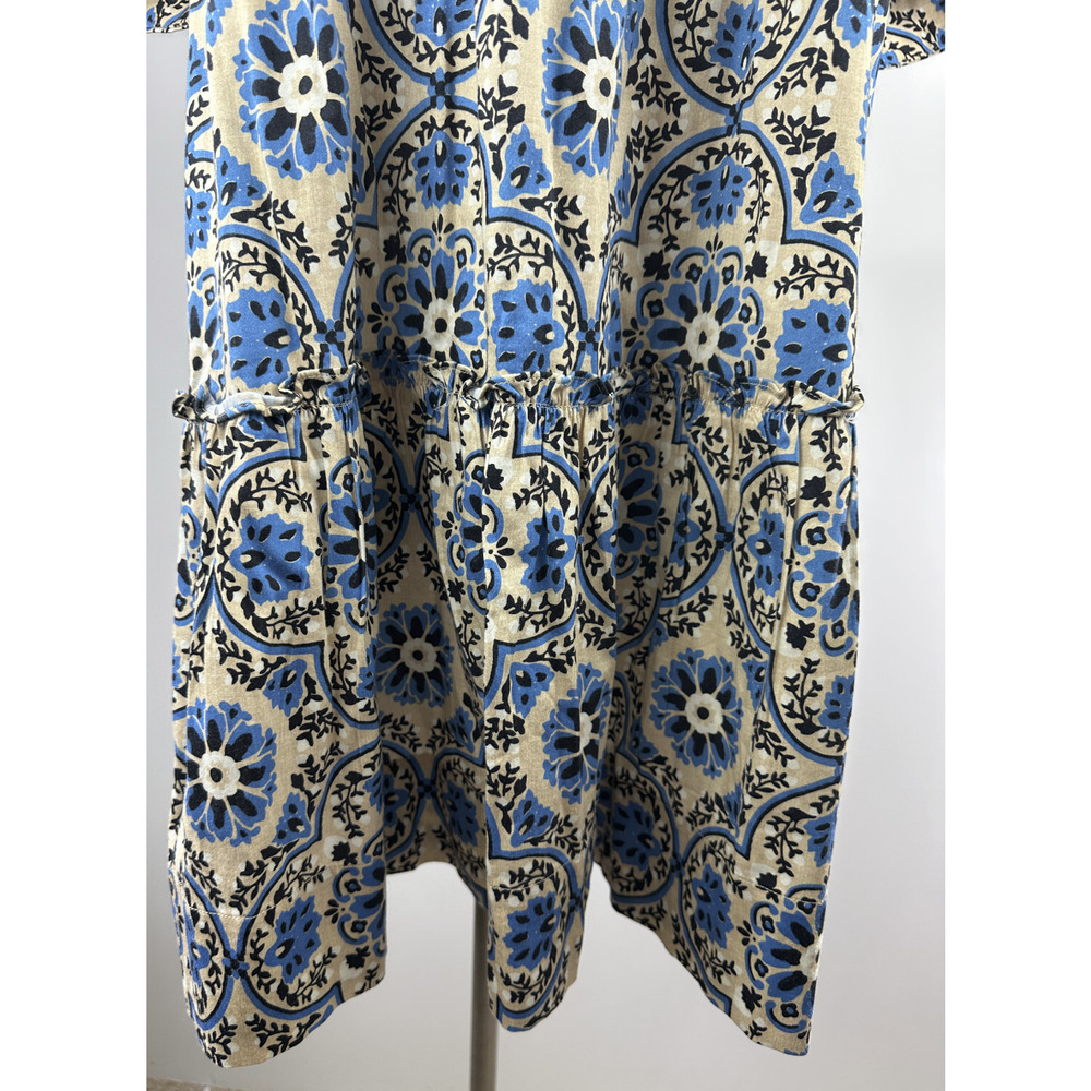Tuckernuck Golden Medallion Crawford Dress Size Medium Flutter Ruffle Mini Blue - Picture 7 of 16